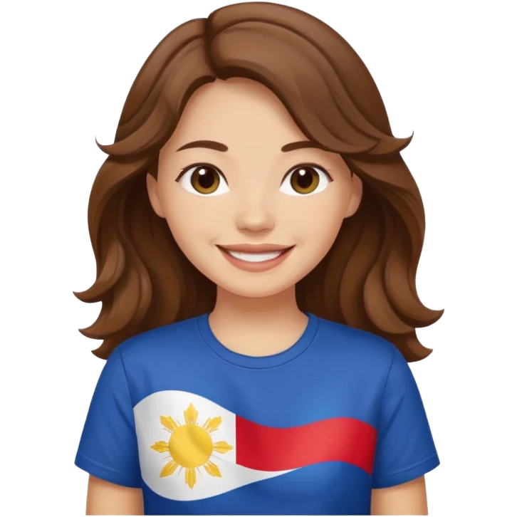 alternative white girl wavy brown hair girl filipino flag emoji