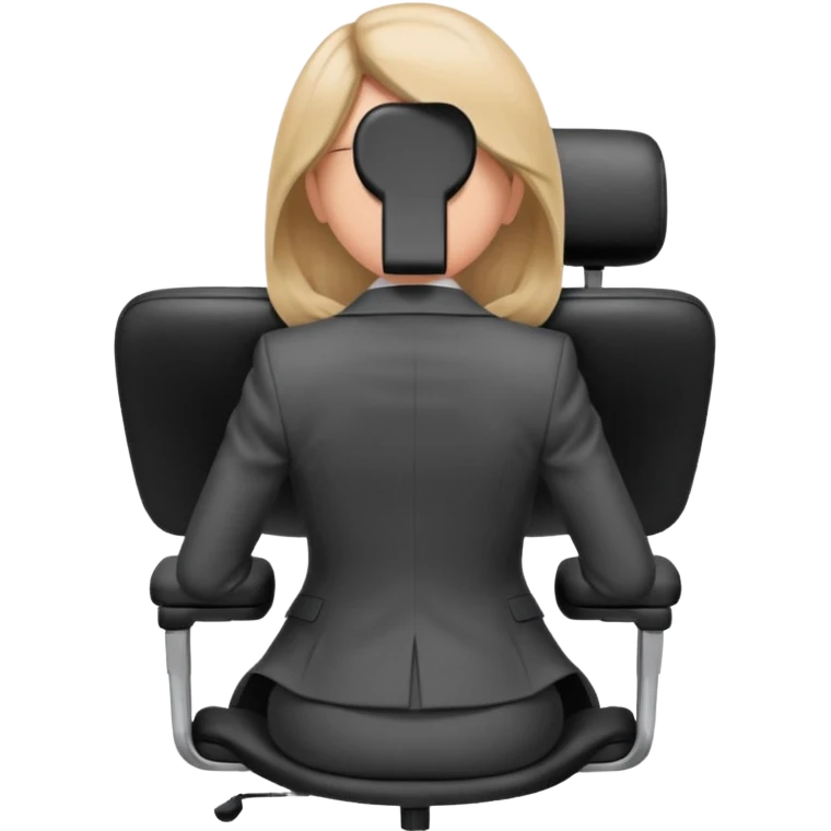Back of head woman sitting on an office chair emoji