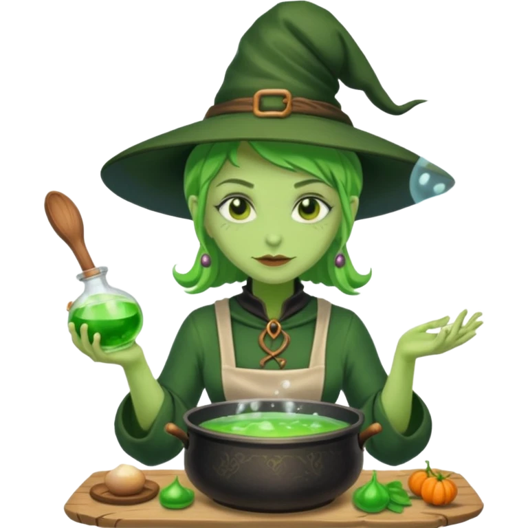 green witch cooking potion emoji