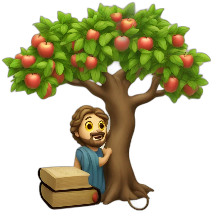 bible adam and snake on apple tree emoji