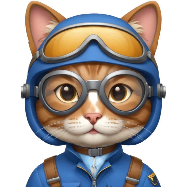 blue suited cat pilot emoji