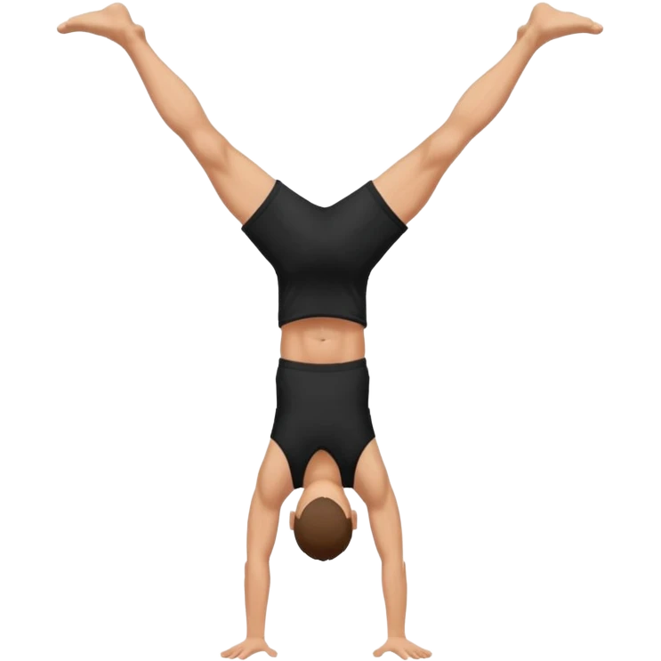 black shorts and tank tops white man handstand emoji