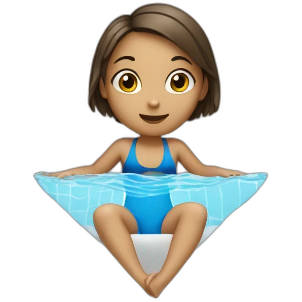 the girl swims in the pool emoji