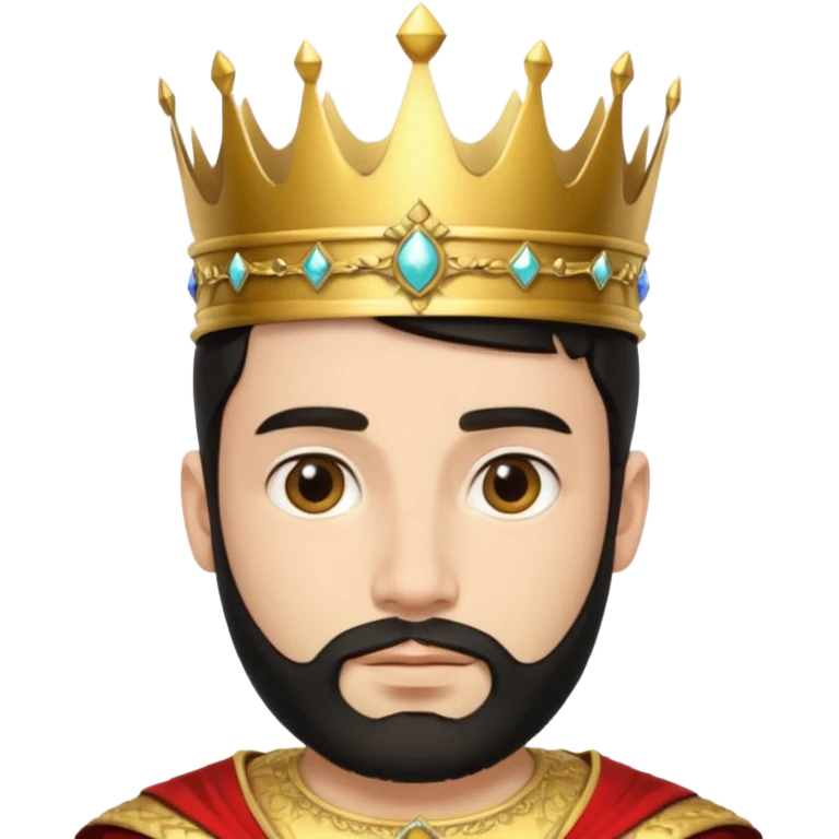 Bearded King, young king with short black beard, wearing crown
 emoji