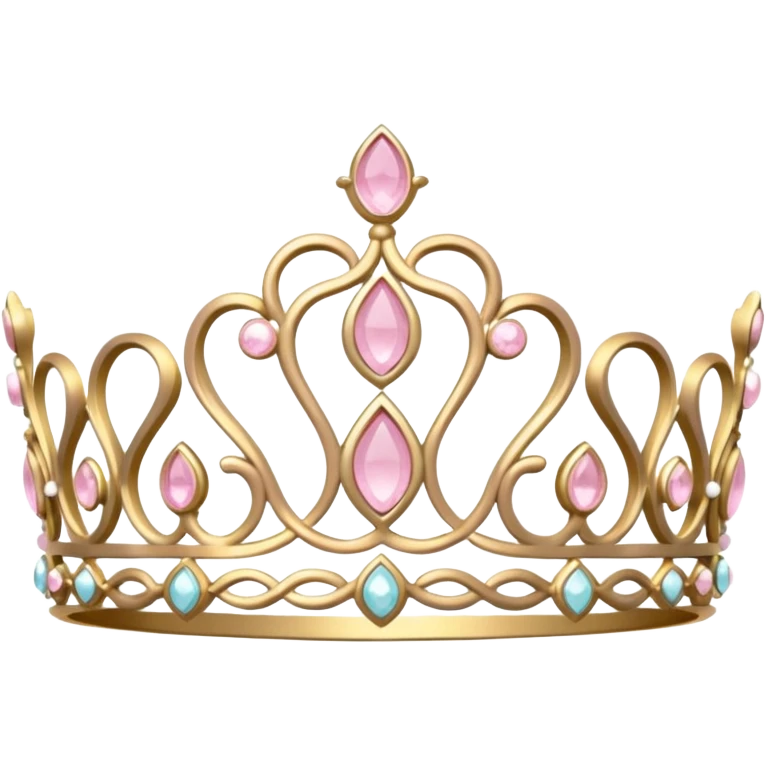 White and pastel pink tiara  emoji