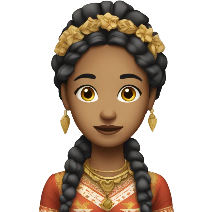Light skinned Girl  portrait in traditional style emoji