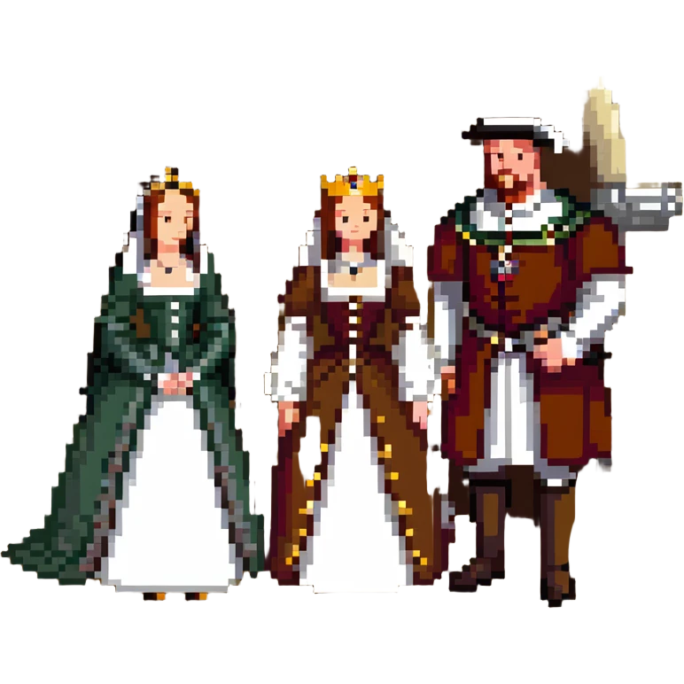 Henry VIII and Anne Boleyn in a Tudor palace emoji