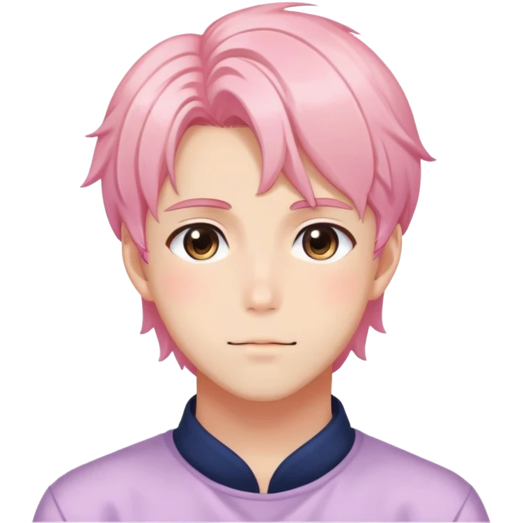 Gorgeous colorful shiny romantic pastel anime style shojo man with blushing face aesthetic and pretty hair trending style emoji