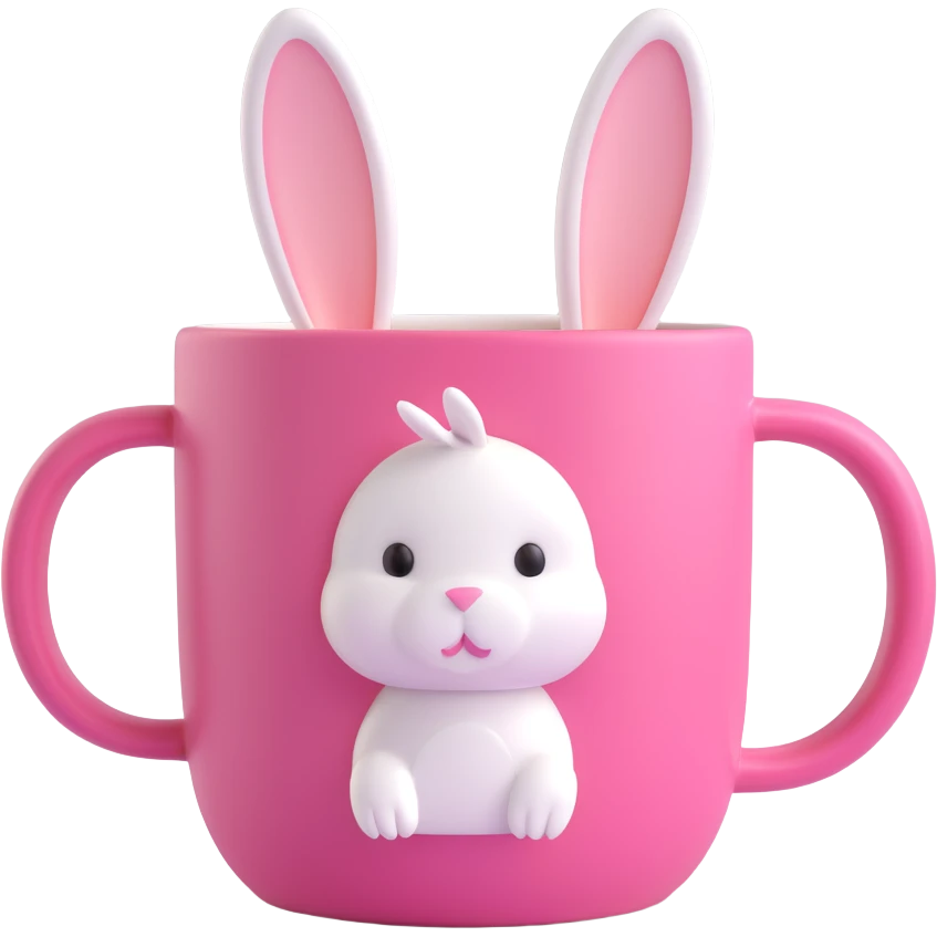 pink mug with a bunny inside emoji