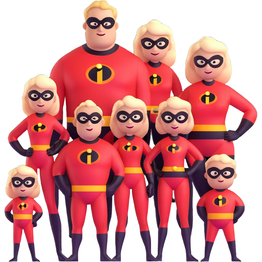 Incredibles superhero family emoji