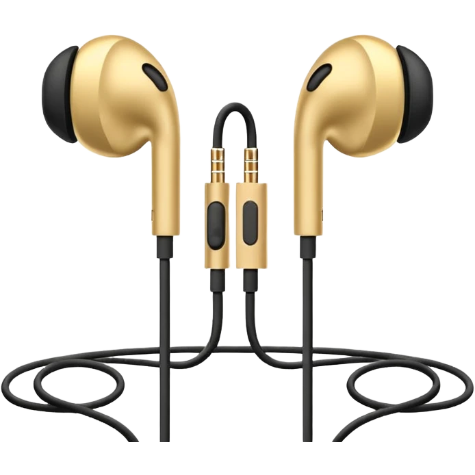 EarPods headphones, gold emoji