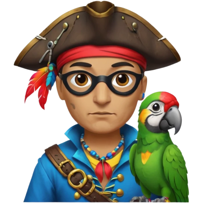 pirate and parrot emoji