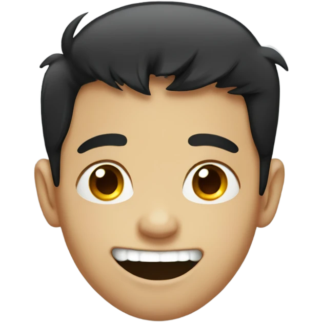 Dark haired boy with missing bottom tooth emoji