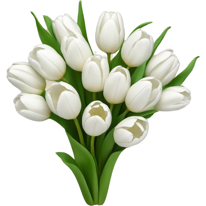 white tulip bouquet emoji
