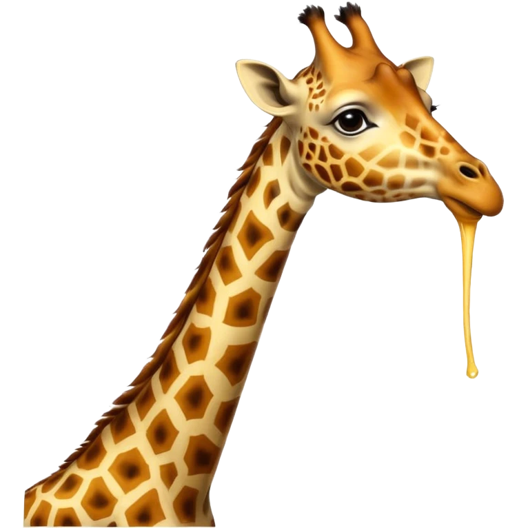 High resolution giraffe lean its neck to drink emoji