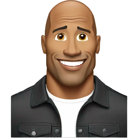dwayne johnson with a mobile phone emoji