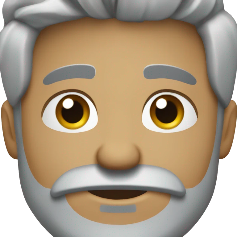 hombre cabello gris y barba emoji
