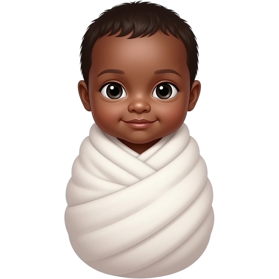 Brown newborn swaddled emoji