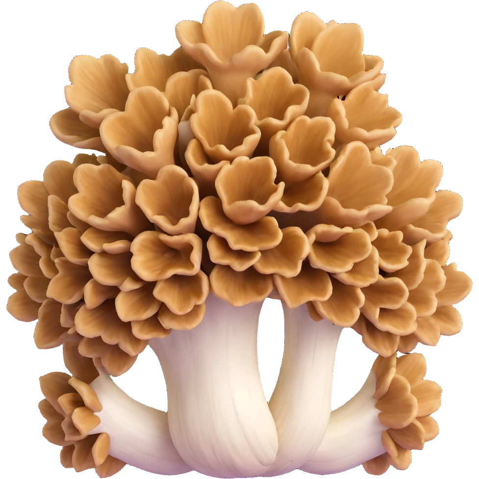 maitake hen of the woods mushroom cluster emoji