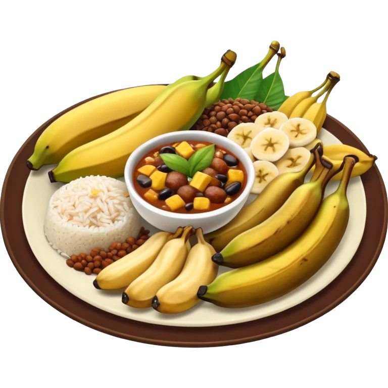 Food plate with brazilian food emoji