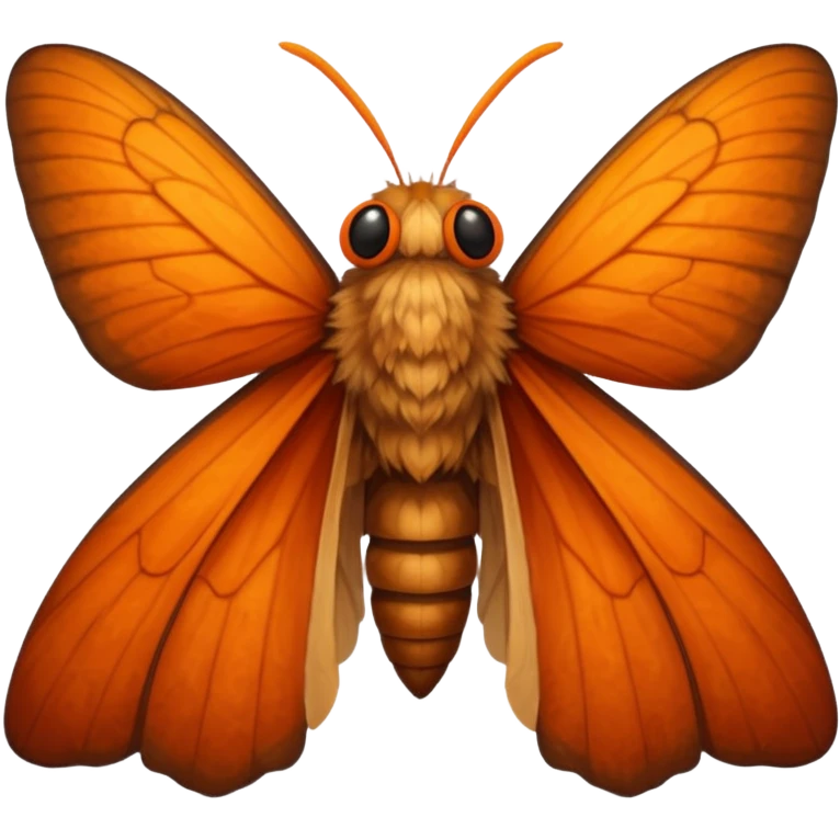 a moth head with orange antennas, slightly brown head emoji