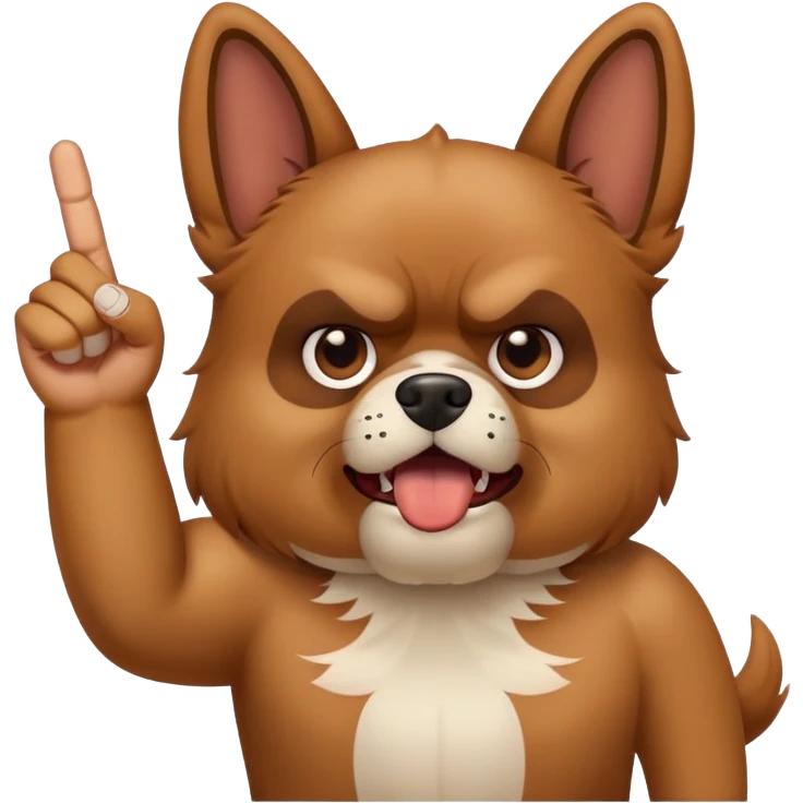 dog holding up the middle finger  emoji