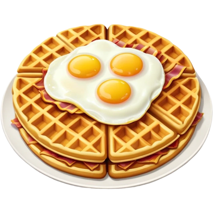 Waffles eggs and bacon emoji