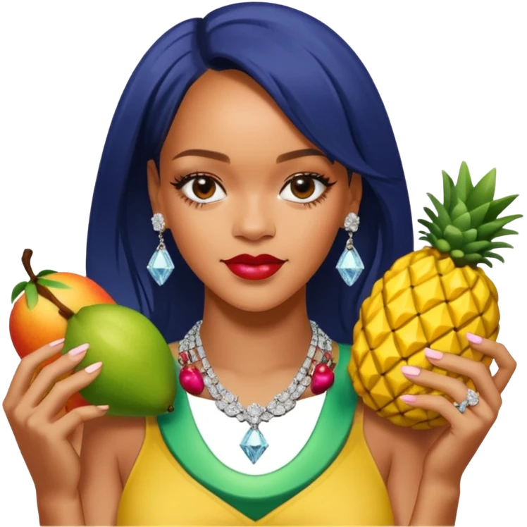 rihanna diamond aber statt mit diamond mit einer brine der frucht emoji