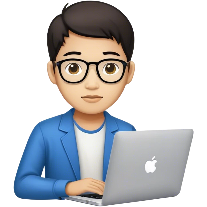 a vietnamese programmer with a macbook emoji
