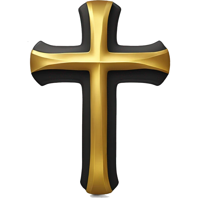 Black cross with gold rays emoji