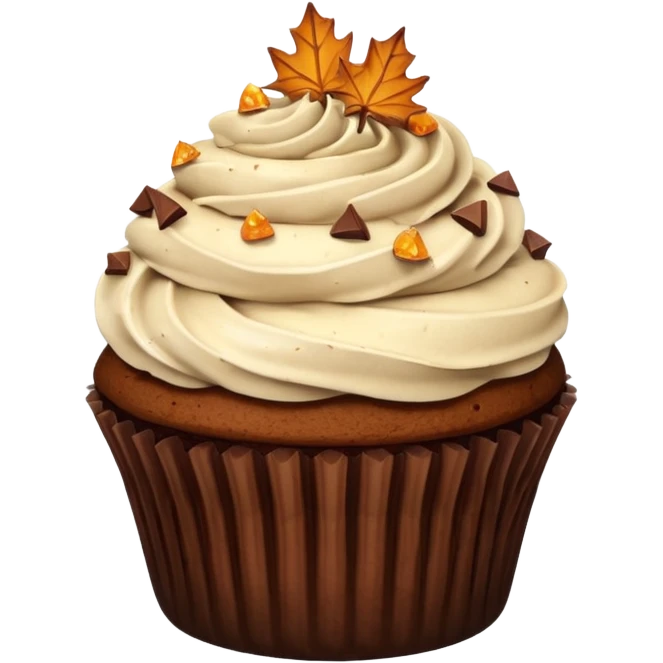 Chocolate cupcake with maple & toffee pieces emoji