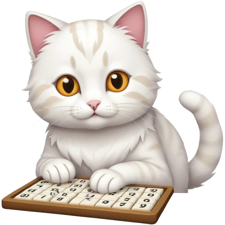 cat playing sudoku emoji