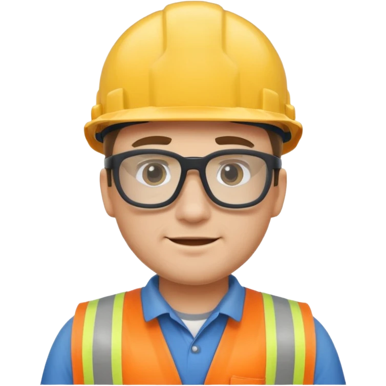 With construction guy with safety glasses  emoji