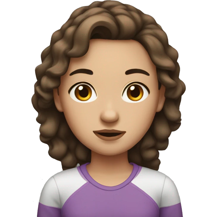 Girl with brown hair and thick eyebrow  emoji