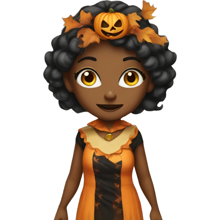 Tala wearing Halloween costume emoji