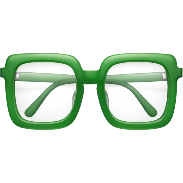 Green Square Spects, transparent glass. only spects. emoji