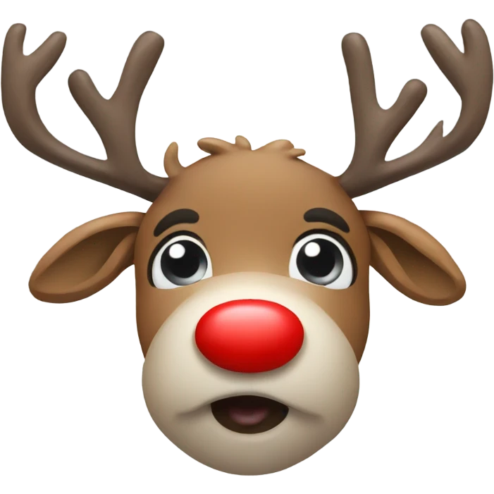 Reindeer with red nose emoji