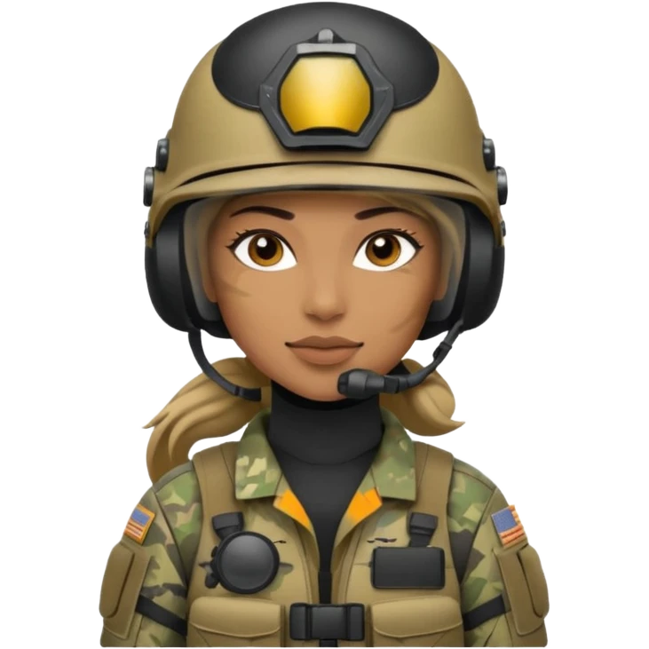 sketch female special operations communications operator with combat gear emoji