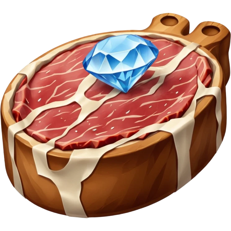 Meat with diamond textur and blue color emoji
