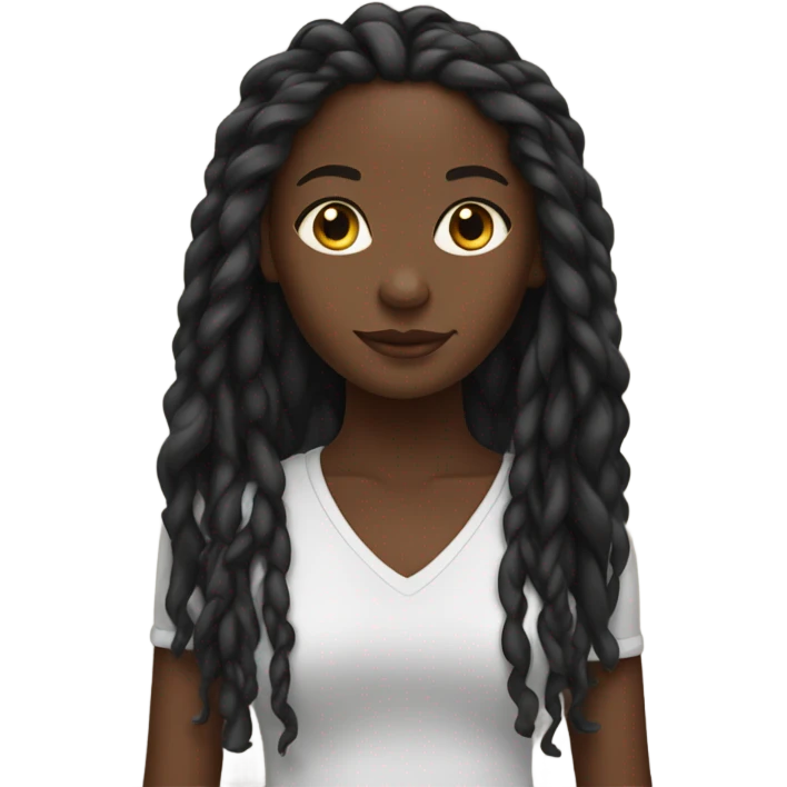 black girl with locs emoji