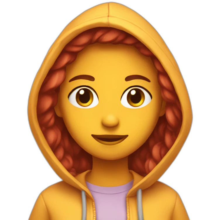 chica con capucha emoji