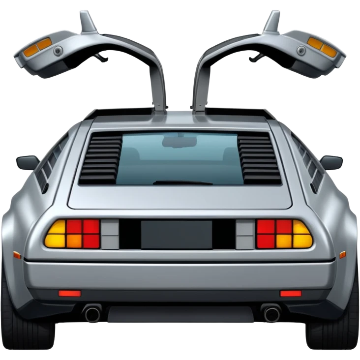 Silver DMC 12 Delorean backview emoji
