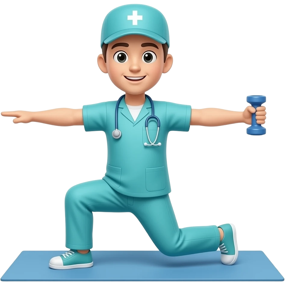 Health Care Worker doing Exercise emoji