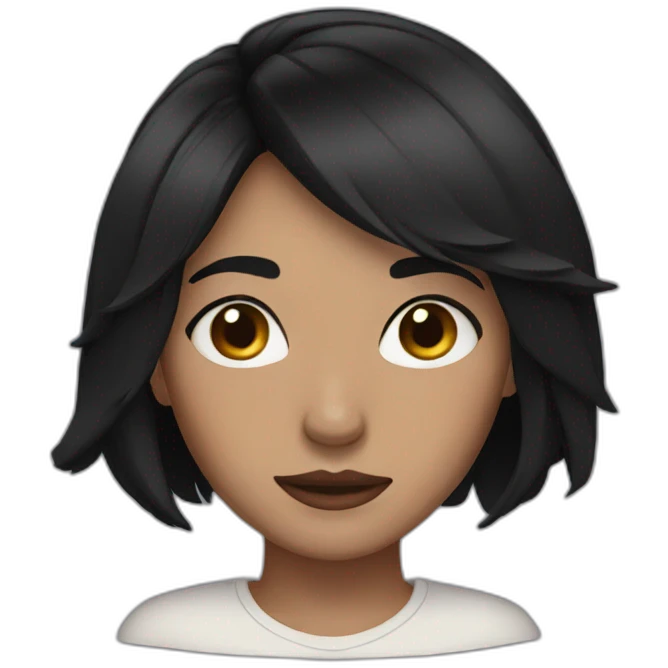 Woman short black hair with tears emoji