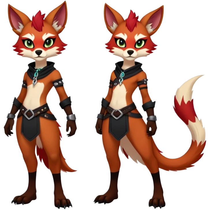 edgy badass cool Falvie-Fionbri-creature-fursona, full body, with random markings emoji