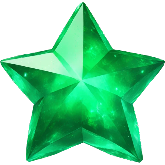 3D big emerald star emoji
