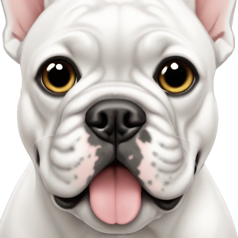 French bulldog white color with black dots emoji
