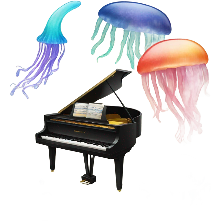 Art, piano and jelly fish emoji