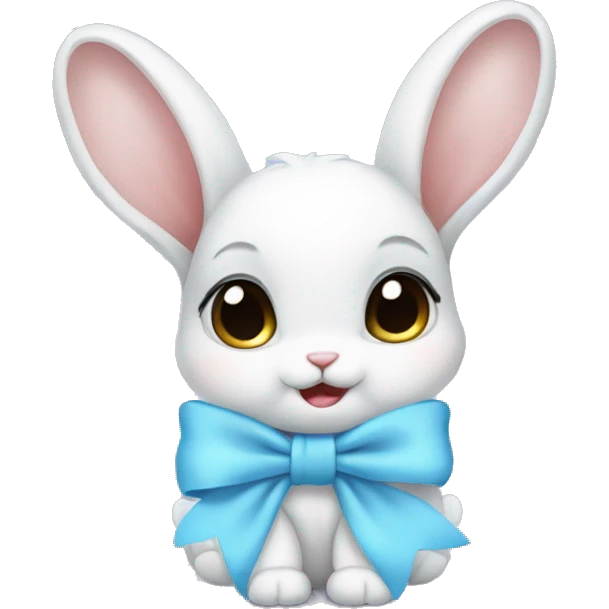 baby bunny baby blue bow emoji
