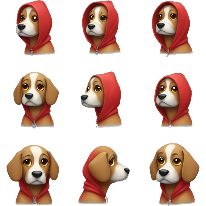 Dog with red hoddie emoji